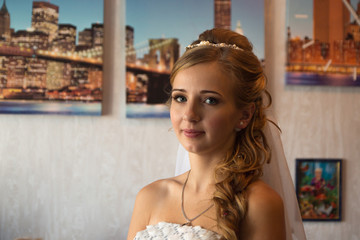 Beautiful bride in white dress