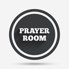 Prayer room sign icon. Religion priest symbol.