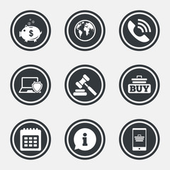 Online shopping, e-commerce and business icons.