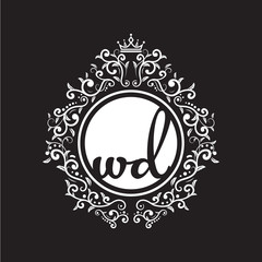 vintage circle initial logo