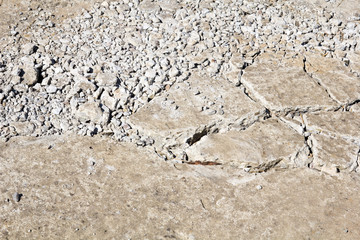 closeup of a  cracked cement texture for background
