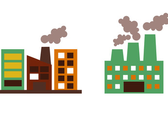 9 Color Industrial Building Icons