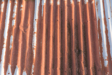 Rusty corrugated metal wall