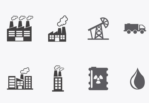 54 Grayscale Energy and Commodities Icons