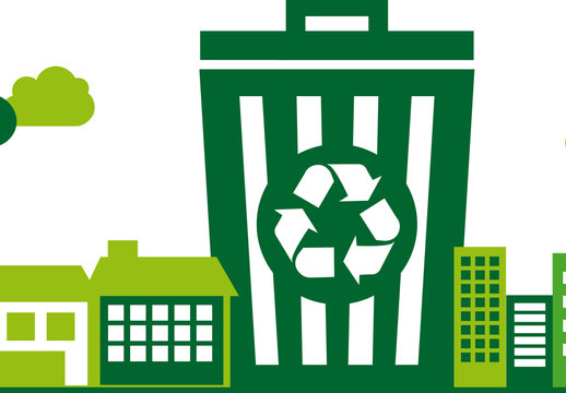 Green Eco-Friendly Urban Recycling Infographic Template