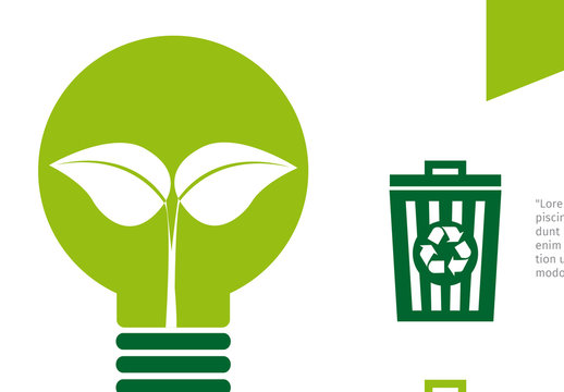 Plant and Lightbulb Illustration Element Recycling Infographic