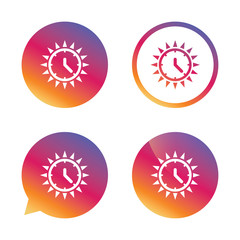 Summer time icon. Sunny day. Daylight saving.