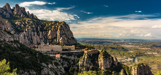Montserrat Monastery in mountains - obrazy, fototapety, plakaty
