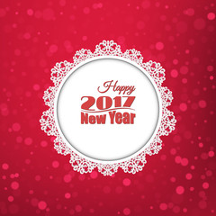 New Year 2017. Vector decoration elements. Falling snow