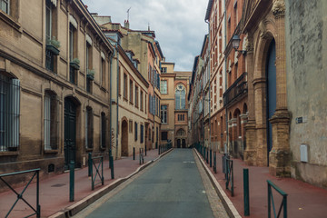 Fototapeta na wymiar Street with old buildings in Toulouse