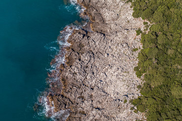 aerial view of the Greece coast line