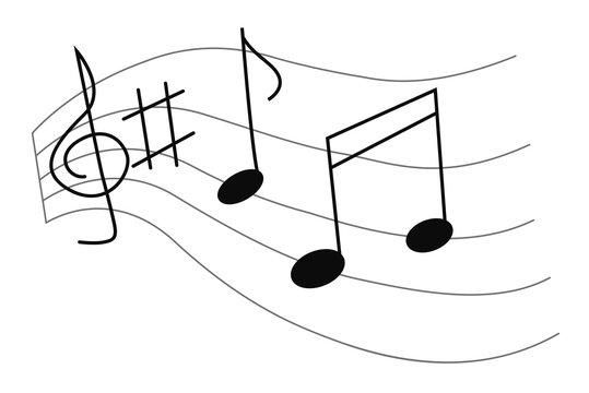 vector illustration of a music notes and key