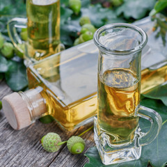 Liqueur made from oak tree bark and alcohol