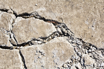 closeup of a  cracked cement texture for background