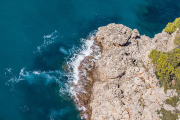 aerial view of the Greece coast line