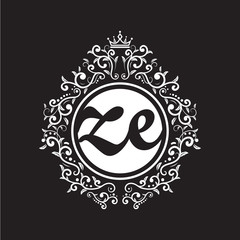 vintage circle initial logo