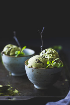 Matcha Mint Chocolate Chip Ice Cream