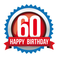 Sixty years happy birthday badge ribbon