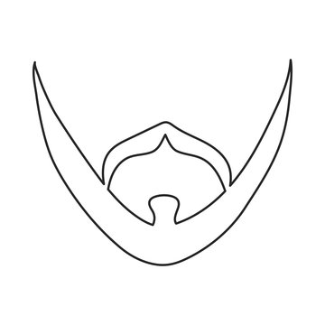 recommend clip art: Man's beard icon in outline style isolated on white background. Beard symbol stock vector illustration.