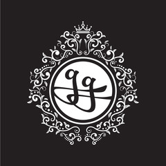 vintage circle initial logo