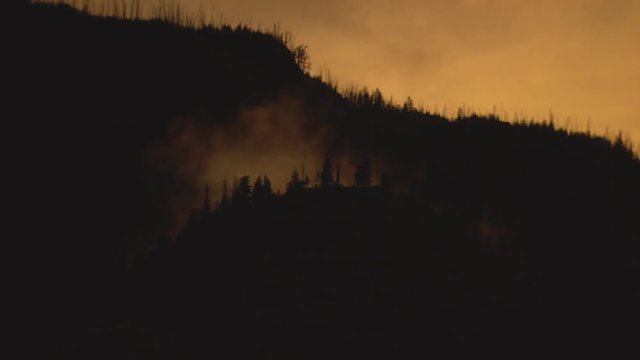 Timelapse of fumarole in Yellowstone National Park at sunset