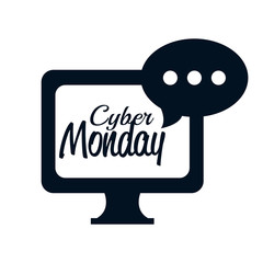 monitor pc bubble chat cyber monday icon vector illustration eps 10