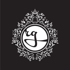 vintage circle initial logo