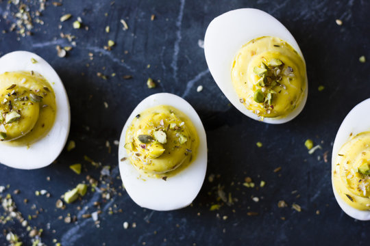 Dukkah deviled eggs
