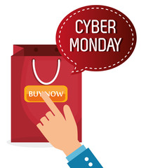 cyber monday shop bag vector illustration eps 10