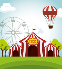 circus tents funfair entertainment design vector illustration eps 10