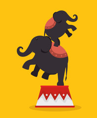 elephants acrobats festival funfair vector illustration eps 10