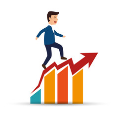 man business planning statistics success vector illustration eps 10