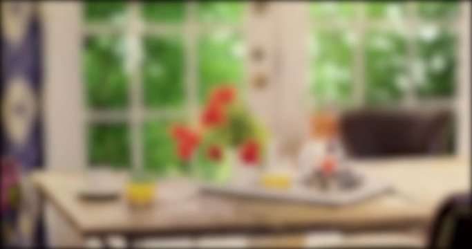 Soft focus of home kitchen interior