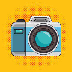 photo camera pop art icon design, vector illustration graphic