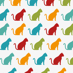 funny cats wallpaper color design graphic vector illustration eps 10