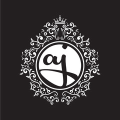 vintage circle initial logo