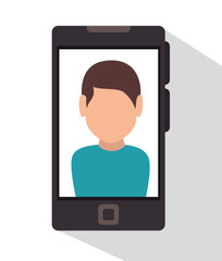 character smartphone icon desing vector illustration eps 10