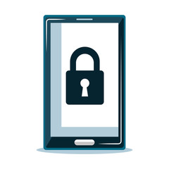 padlock smartphone secure icon design vector illustration eps 10