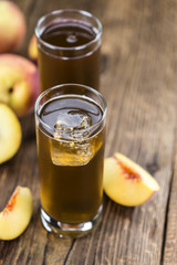 Tasty peach ice tea (selective focus)