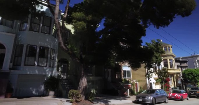 SAN FRANCISCO - Circa October, 2016 - A driver's perspective on the residential streets of San Francisco.  	