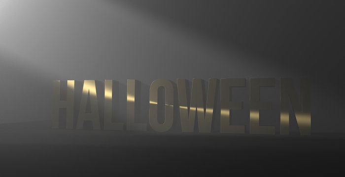 Halloween dark night golden 3d render font