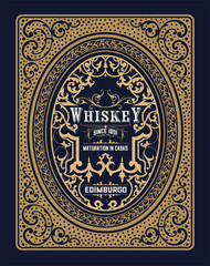 Retro whiskey label. Vector