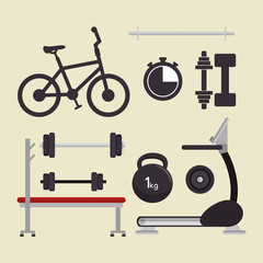 sport equipment gym training vector illustration eps 10