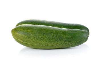 sliced cucumber isolated on white background.