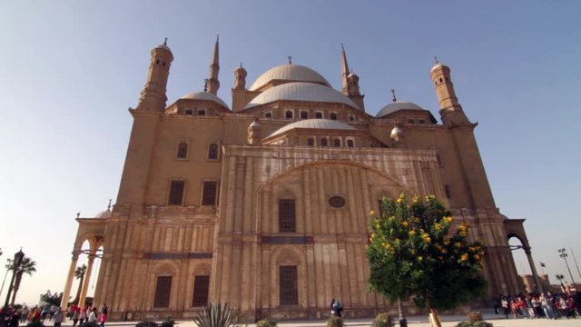 Alabaster Mosque exterior in the Citadel of Cairo, Egypt.