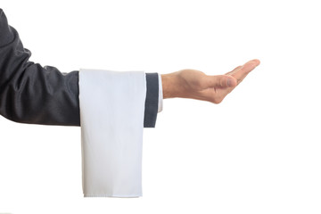 Obraz premium Waiter with a towel on his arm