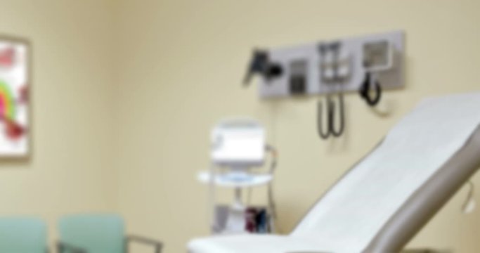 Soft focus of doctor's office examination room