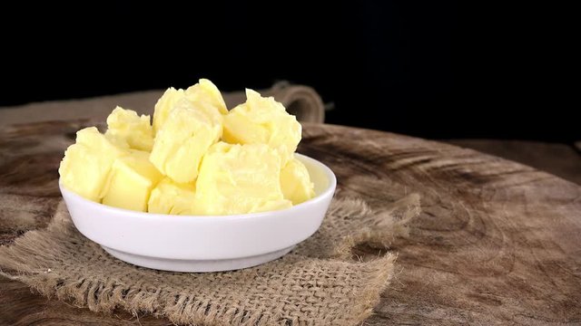 Portion of rotating Butter as seamless loopable 4K UHD footage