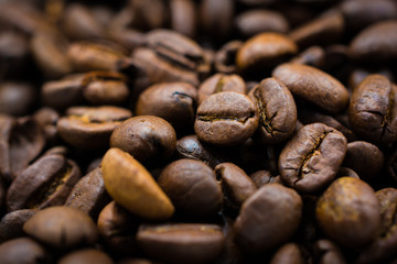 Roasted Close up of Coffe Beans