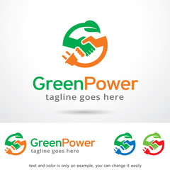 Green Power Logo Template Design Vector